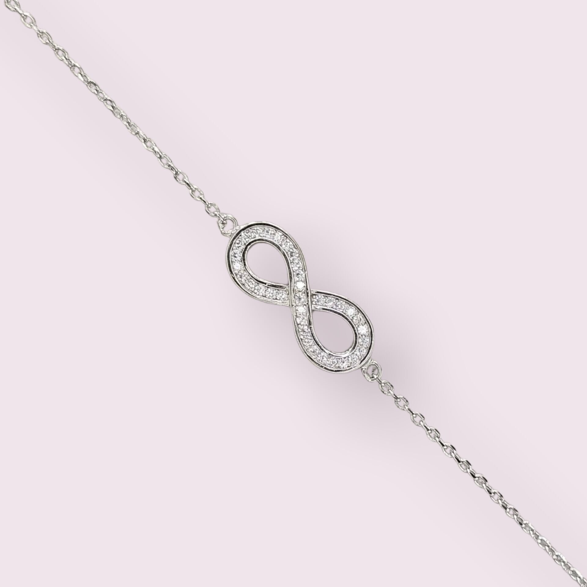 Sonsuzluk Model Zirkon Taşlı Gümüş Bileklik