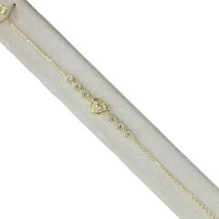 Sıvama Taşlı Kalp Gold Bileklik