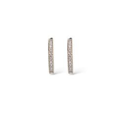 Taşlı Rose Kaplama Kadın Gümüş Halka Küpe