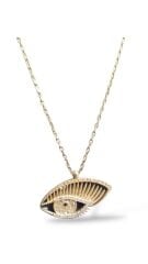 Göz Model 14K Altın Kaplama Gümüş Kolye