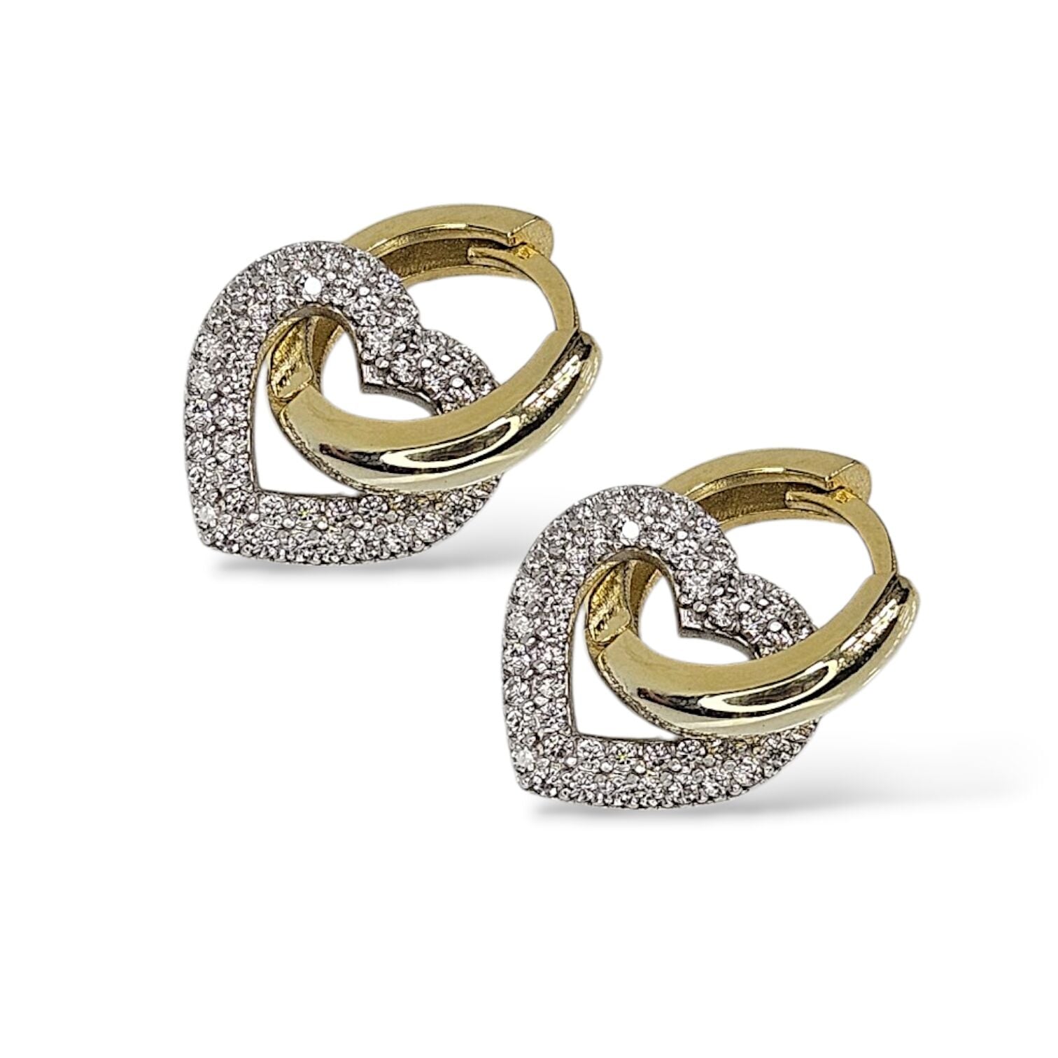 14K Altın Kaplama Kalp Model Sallantılı Şık Kadın Gümüş Küpe