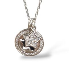 2'li Yıldız Şekil Gümüş Kolye