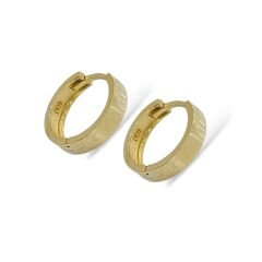 14K Altın Kaplama Parlak Kadın Şık Gümüş Küpe