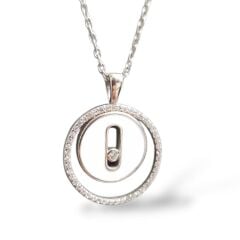 Mess Sedef Taşlı Gümüş Kolye