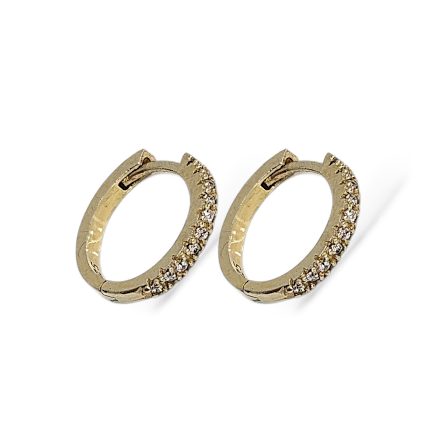 14K Altın Kaplama Zirkon Taşlı Kadın Gümüş Küpe