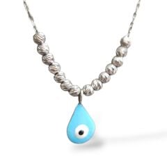 Nazar Boncuklu Gümüş Kolye