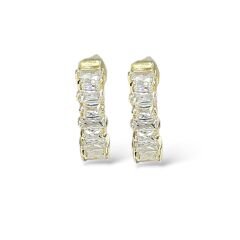 14K Altın Kaplama Zirkon Taşlı Kadın Gümüş Halka Küpe