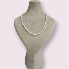 3 mm Kalp kesim İthal Dönme Yapmayan Su Yolu Kolye - 45 cm