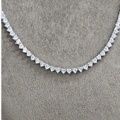 3.5 mm Kalp Kesim İthal Dönme Yapmayan Gümüş Su Yolu Kolye - 40 cm