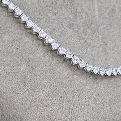 3.5 mm Kalp Kesim İthal Dönme Yapmayan Gümüş Su Yolu Kolye - 40 cm