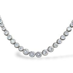 Süzme Sıvama Model Gümüş Su Yolu Kolye - 55 cm