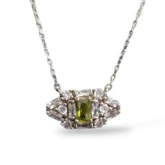 Peridot Kristal taşlı Gümüş Kolye