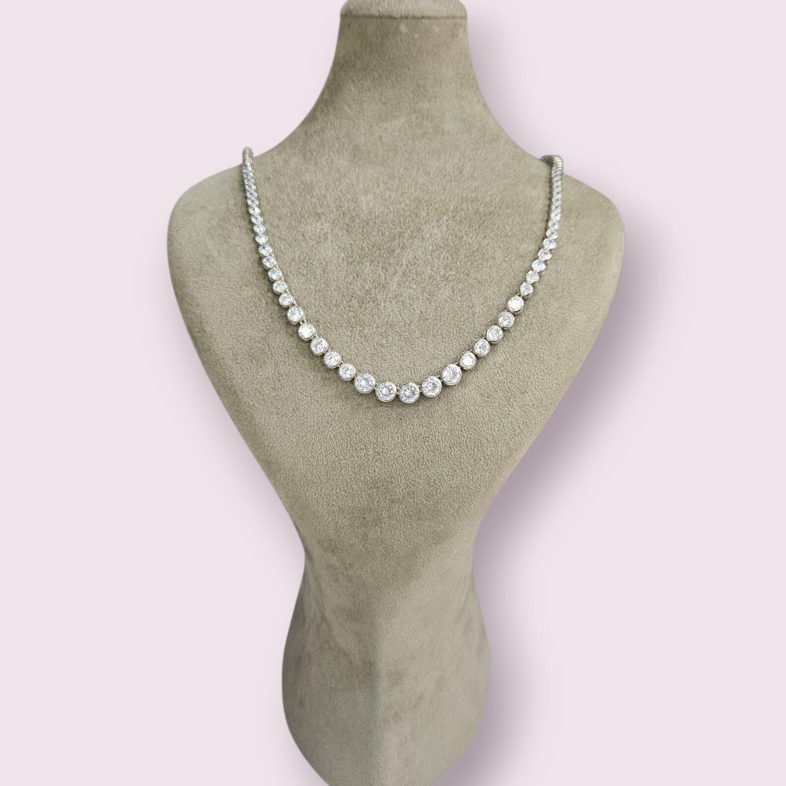 Süzme Sıvama Model Gümüş Su Yolu Kolye - 55 cm