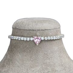 Kalp detaylı İthal Dönme Yapmayan Gümüş Su Yolu Kolye - Bileklik Takımı