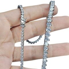 Süzme Model İthal Dönme Yapmayan Gümüş Su Yolu Kolye - 45 cm