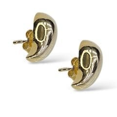 14K Altın Kaplama Parlak  Kadın Şık Gümüş Küpe