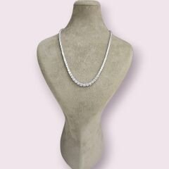 Süzme Model İthal Dönme Yapmayan Gümüş Su Yolu Kolye - 45 cm