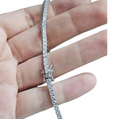 Süzme Model İthal Dönme Yapmayan Gümüş Su Yolu Kolye - 45 cm