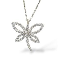 Taşlı Yusufçuk Gümüş Kolye