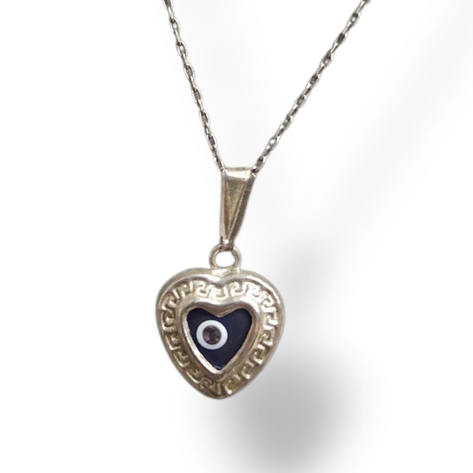 Kalpli Nazar Boncuğu Gümüş Kolye