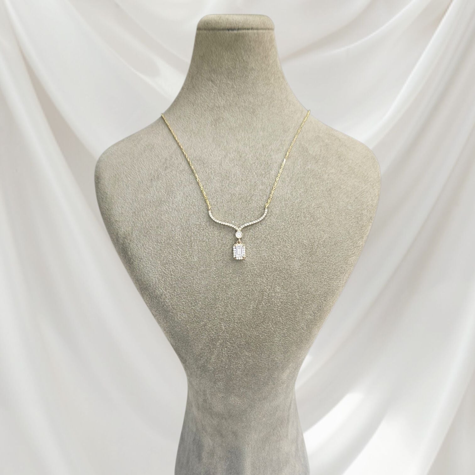 14K Altın Kaplama Kadın Abiye Gümüş Kolye