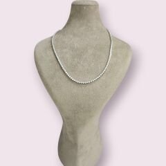 2 mm Sıvama Model Gümüş Su Yolu Kolye - 45 cm