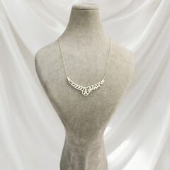 14K Altın Kaplama Kadın Abiye Şık Gümüş Kolye