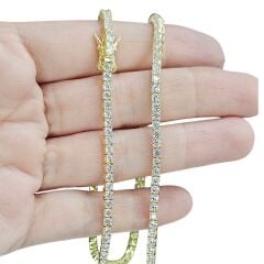 2.5 mm 14 Ayar Altın Kaplama Gümüş Su Yolu Kolye - 45 cm