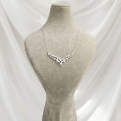 Kadın Şık Abiye Gümüş Kolye