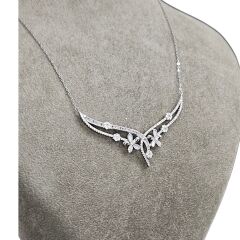 Kadın Şık Abiye Gümüş Kolye