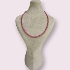 45 cm Kök Yakut Doğal Taş Kolye