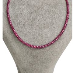 45 cm Kök Yakut Doğal Taş Kolye