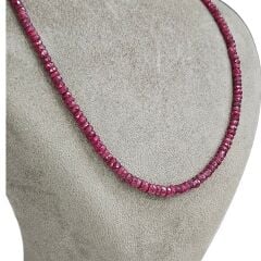 45 cm Kök Yakut Doğal Taş Kolye