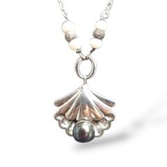 Deniz Kabuğu Model Gümüş Kolye