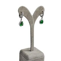 Zümrüt Yeşili Kadın Şık Abiye Gümüş Set