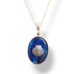 Deniz Kabuğu Okyanus Sedefi Rose Kaplama Gümüş Kolye