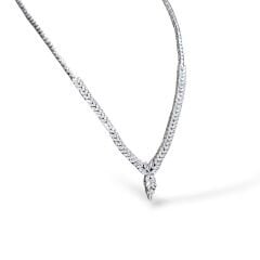 Zirkon Taşlı Kadın Şık Abiye Gümüş Kolye Yüzük Takım Set