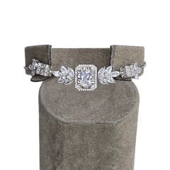 Baget Kesim Zirkon Taşlı Kadın Şık Gümüş Set