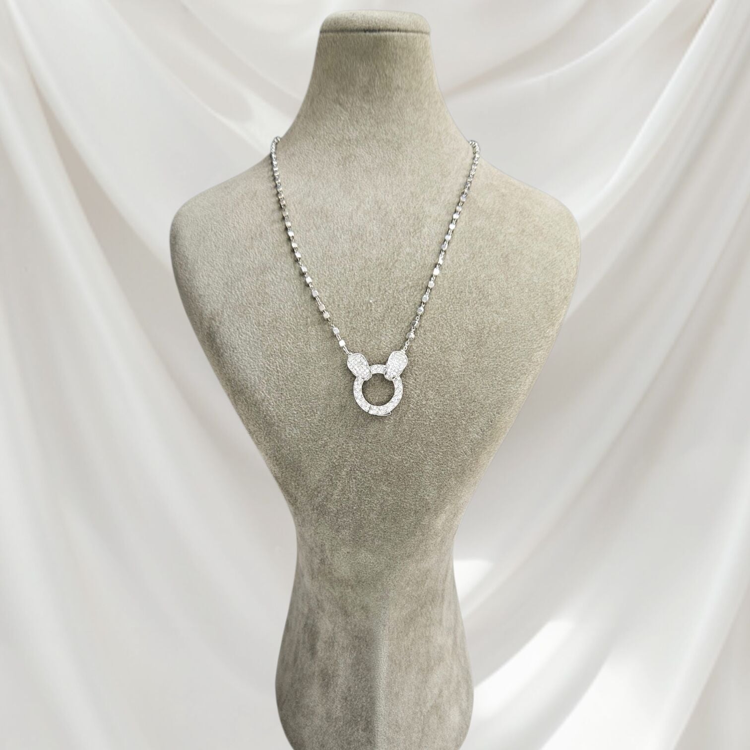 Zirkon Taşlı Modern Tarz Kadın Abiye Gümüş Kolye