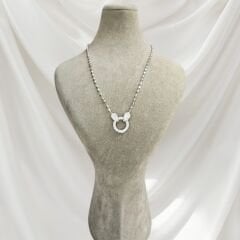 Zirkon Taşlı Modern Tarz Kadın Abiye Gümüş Kolye