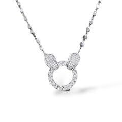 Zirkon Taşlı Modern Tarz Kadın Abiye Gümüş Kolye