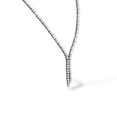 Sıvama Model V Yaka Kadın Şık Gümüş Su Yolu Kolye