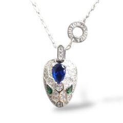 Taşlı Trend Marka Gümüş Kolye