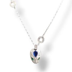 Taşlı Trend Marka Gümüş Kolye