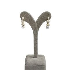 14K Altın Kaplama Zirkon Taş Kadın Şık Gümüş Set