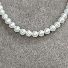 Gümüş Taşlı Kilit İnci Kolye