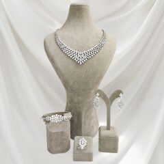 Kadın Şık Abiye Gümüş Set