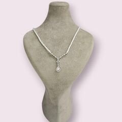 Gümüş Kolye uçlu Abiyeye uygun İnci Kolye