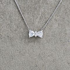 Kristal Taşlı Gümüş Kolye