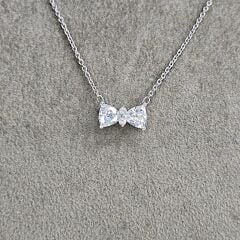 Kristal Taşlı Gümüş Kolye